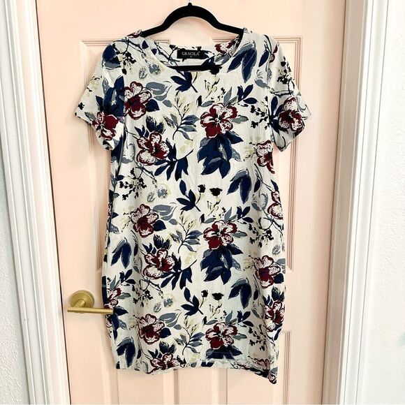 Vintage Dresses & Skirts - Blue and red floral Gracila dress